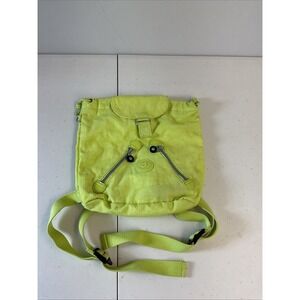 Kipling Chartreuse Mini Backpack school camping‎ travel Nylon Cinch